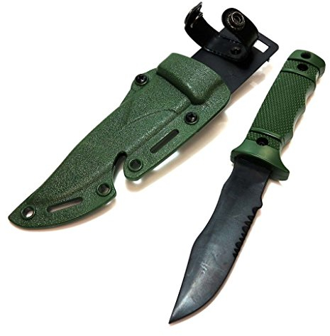 Airsoft Softair CYMA Weiche Gummi Kunststoff M37 Seal Pup Messer (Non-Sharp-Fälschungs-Messer) mit Scheide braunoliv OD