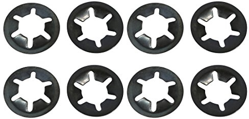 sourcing map 8 Stück Drücken Sicherungsscheibe Sicherungsclips Verschluss Innen Zahnscheiben M6 x 16 mm 65Mn Schwarz
