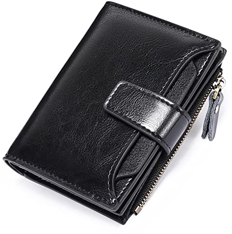 SENDEFN Portefeuille Femme Cuir Porte Monnaie Femme Fermeture Eclaire, Portefeuille et Porte Carte Femme RFID Blocage