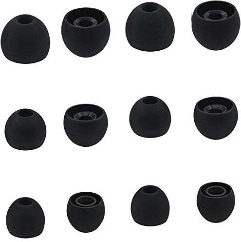ALXCD Eartips for T10 Earbuds, S/M/L 6 Pairs Replacement Silicone Earbud Tips, Fit for Senso Anker T10 Headphone, Black