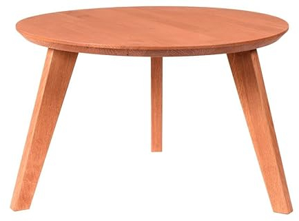 Malmo Mahagoni Runder Couchtisch 50x50x35cm - Kleiner Beistelltisch aus Eichenholz mit Holzbeinen