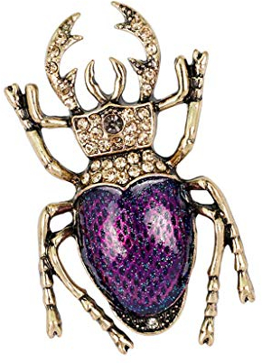Un-brand Retro Käfer Strass Brosche Bug Insekt Pin Zubehör Modeschmuck Geschenk Unisex Lila Praktisch und beliebt