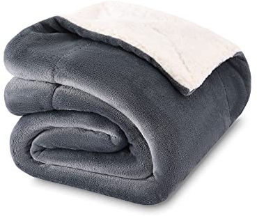NANPIPER Coperta Sherpa per bambini, calda coperta in morbido pile per neonati (grigio, 76 x 101 cm)
