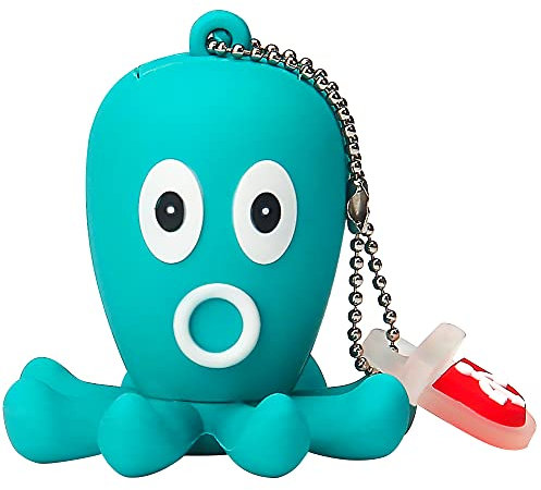 Clé USB 16Go,Flash Drive Clef USB personnalisée Animé Pendrive Mignon Idéal Cadeau pour Enfant Fille Garçon(Pieuvre,16Go)