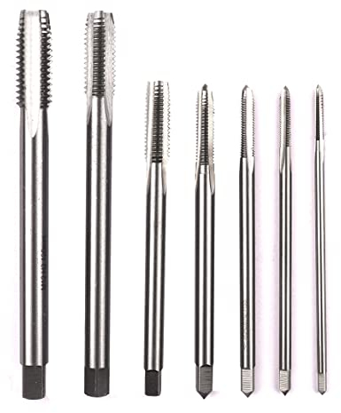 ATOPLEE Taraud à filetage machine métrique, 7 pcs HSS Main Droite Allongée Droite Flûte Taraud M3-M12 (Toutes les Tailles)