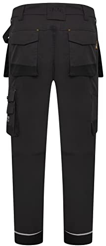 JCB Workwear - Trade Graphite Holster Trousers for Men - Cordura Reinforced Hems & Pockets - Regular Leg (32) - Polyester/Cotton - Waist 30