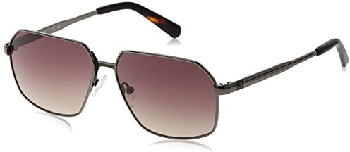 Guess Herren Gu00071 Sonnenbrille, glänzend grau (Shiny Gunmetal), 58/14/140