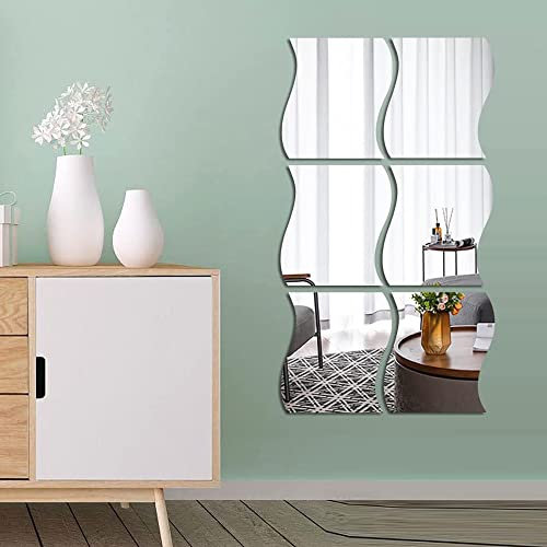 SSyang 3D-Wandaufkleber,12 Stücke Spiegel Wandaufkleber,DIY-Heimdekoration,Acrylspiegel,3D Spiegel Wandaufkleber,für Zuhause,Wohnzimmer,Schlafzimmer,Sofa,TV-Einstellung,Wanddekoration(Silbrig)