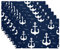 Tischsets waschbar für Küche Tischsets 6er Set,Anker Ozean Vintages Muster Marine Blau