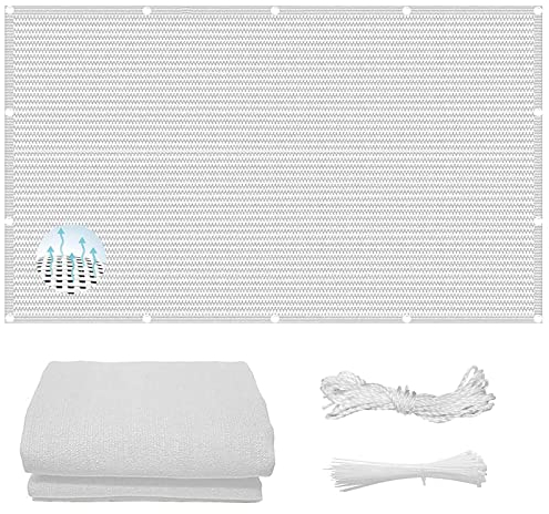 Sonnensegel Sonnenschutz Wetterschutz 2 x 5 m Sonnenschutz UV Schutz Windschutz Sonnensegel für Gartenpavillon mit Befestigungsseile für Patio, Schwimmbad, Camping, Weiß
