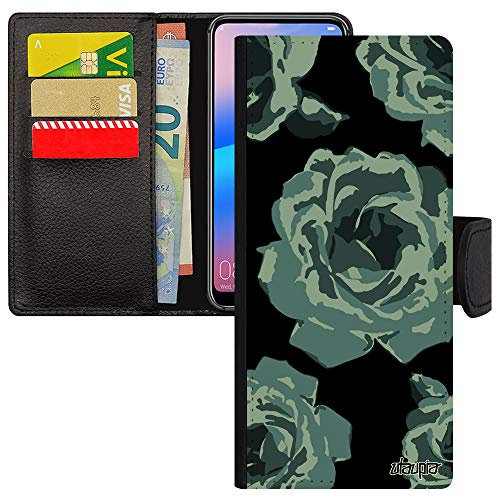 Coque Galaxy A14 4G 5G Simili Cuir Silicone Rose Fleur Nature petale de Portable Smartphone Pas Cher Gris Romantique Floral pour Samsung