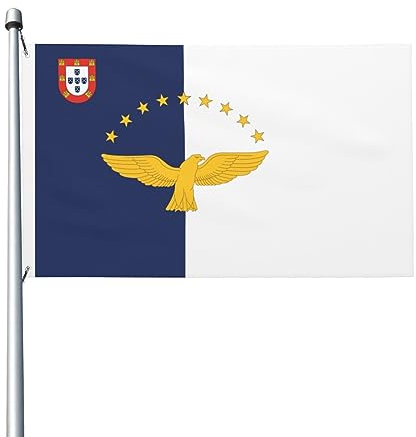 Flagge der Azoren, 90 x 150 cm, doppelseitige Flaggen, langlebig, für den Außenbereich, Hof, Dekorationen, Flaggen, Zuhause, Party, Willkommensflagge