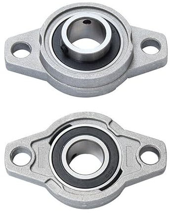 2 x Stück Flanschlager Lagerbock Flansch 8 mm 10mm Welle montiert Trapezgewinde CNC JJ-Shop24 (8mm)