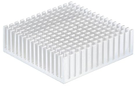 QUARKZMAN 1pz 50x50x15mm Dissipatore Alluminio Radiatore Calore Bacino Raffreddamento con Termico Blu Sticker per Chip CPU, Potenza Transistor, FET, IC, Potenza Amplificatore, Bianco