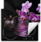 SMTDeco herdabdeckplatte Induktionsmatte herdabdeckung ceranfeld abdeckplatten für ceranfelder induktionskochfeld schutzmatte 60x52 cm Blumen Schwarz