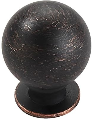 khtmeware 2 Pack 1-1/4 Inch Soild Oil Rubbed Bronze Cabinet Knobs Bi-Fold Door Knobs Large Heavy Duty Ball Kitchen Cabinet Hardware Drawer Knobs Pulls for Drawers.