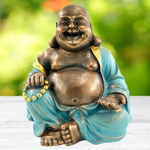 MF Lachender Buddha, Mintgrün, 23cm – Glückssymbol
