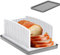 Brotschneidemaschine Manuell, Brotschneidemaschine Klappbar Mit Krümelsammler und Antirutschmatten, Verstellbare Brotschneidebrett, für Toast Brotschneidehilfe 33.5 x 21.5 x 14.5 cm