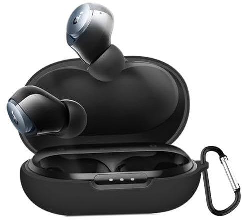 YAODLE hülle Kompatibel mit Soundcore by Anker Space A40 Schutzhülle Stoßfeste Weiche hülle,Mit Karabiner,Anti-Fingerabdruck,Anti-Abrieb(Schwarz)