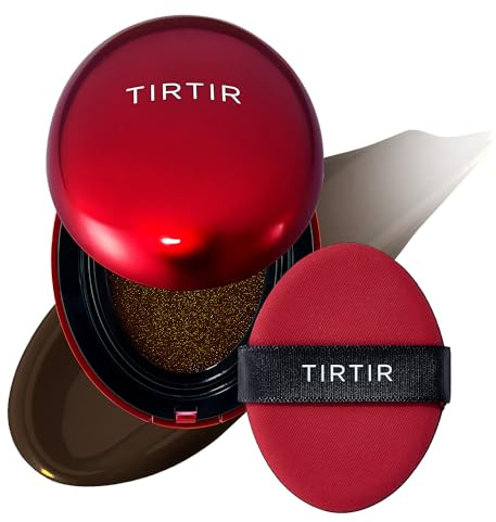 [*Mini Size*] TIRTIR Mask Fit Red Cushion Foundation | Full coverage, Weightless, Skin fit, Satin Glow Finish, Korean Makeup, beauty, Tattoo cover up, Buildable (#55N Espresso, 4.5g)