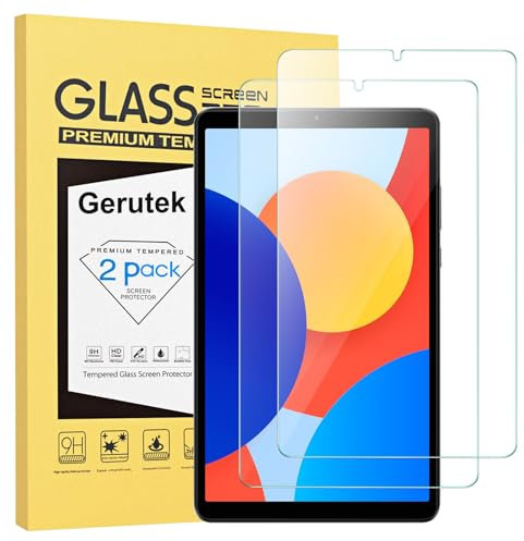 Gerutek [2 Piezas Protector Pantalla para Xiaomi Redmi Pad SE (8.7 Pulgadas) 2024, Dureza 9H, Ultra transparente, Antiarañazos, Antihuellas, Sin Burbujas, Cristal Templado para Redmi Pad SE 2024 8.7