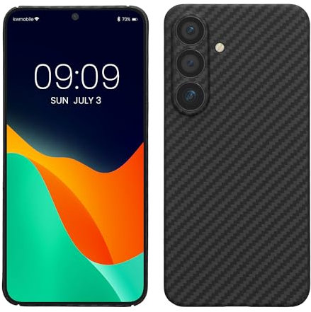 kalibri Schutzhülle kompatibel mit Samsung Galaxy S25 - Hülle Aramid - Handy Cover Case Handyhülle Schwarz matt
