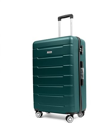Easy Move ABS Hartschalenkoffer - Reisekoffer mit 360° Rädern, Zahlen-Schloss -, Hartschalenkoffer, Luggage, Trolley Koffer (Dark Green, XL 74cm)