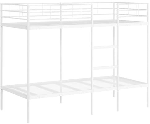 vidaXL Etagenbett ohne Matratze Weiß 90x200 cm Stahl, Bettgestell, Hochbett, Etagenbett mit Leiter, Bettrahmen, Schlafzimmermöbel