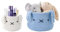 Cute Bunny Ear Cotton Rope Storage Baskets – Set of 2 Small Decorative Organizer Basket for Girls, Desk, Bedroom, Bathroom – Soft Woven Containers for Snacks, Makeup, Keys, Cosmetics, Jewelry, Toys