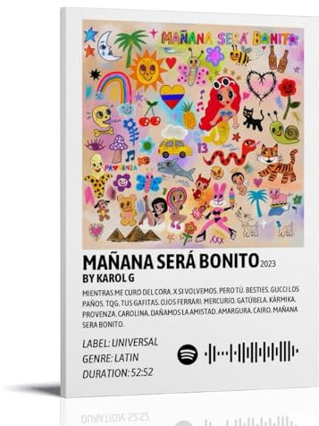 XYZIGY Mañana Será Bonito- Karol GBedroom - Póster de lienzo para decoración de pared para el hogar, baño, dormitorio, oficina, sala de estar, 20 x 30 cm, estilo marco
