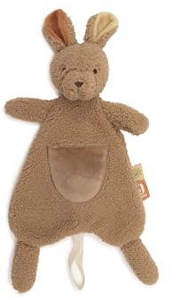 Jollein Schmusetuch Baby – Kangaroots – Kuscheltier & Schnullertuch – Extra Weich – Schnuffeltuch Baby – Mit Befestigungsschlaufe – Geschenke zur Geburt – 28x11 cm