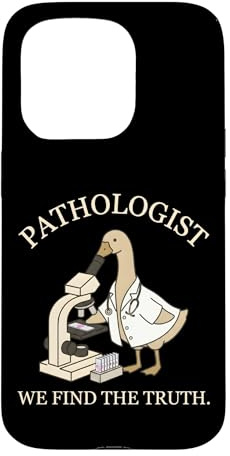 Pathology Goose Scientist Detective Looking Into Microscope Case for iPhone 15 Pro