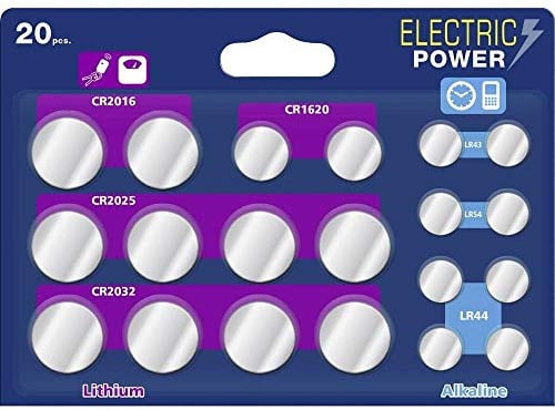 Electric Power Knopfzellen-Set je 2x LR43, LR54, CR1620, CR2016sowie je 4x LR44, CR2025, CR2032
