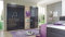 Beauty.Scouts Schwebetürenschrank Bee Beauty III, Kleiderschrank, Schlafzimmerschrank, Schrank, Glastüren, modern, Schlafzimmermöbel, Schwarzeiche Nachbildung, Glasfront, 300x220x65cm