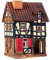 Midene Keramik Village Houses Collection - Handgemachte Sammlerstück Miniatur des historischen Hauses in Lauterbach Deutschland - Kegel-Räucherhalter - Keramik Räuchergefäß S19-2