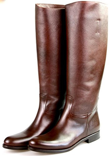 Prada Damen Braun Saffiano Leder Stiefel 1W948D 41 EU