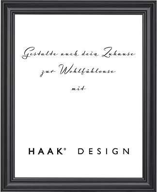 HaakDesign Bilderrahmen mit entspiegeltem Acrylglas (Antireflex) Barockrahmen Luna 100x150cm Schwarz (matt)