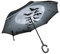 Mnsruu Umgekehrter Regenschirm, Fledermaus-Muster, doppellagig, faltbar, winddicht, Anti-UV, winddicht, Reiseschirm für Damen und Herren