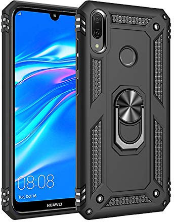 Funda para Huawei P30 Lite Carcasa,360 grados de soporte giratorio magnético Funda para Huawei P30 Lite MAR-L01 MAR-L01A MAR-L01M MAR-LX1A/M MAR-LX3A MAR-L23A MAR-L21A/M Funda Concha Case Black