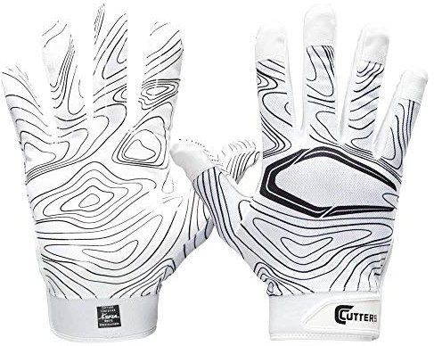 Cutters Game Day Receiver Glvs White Topo S/M, Erwachsene: S/M