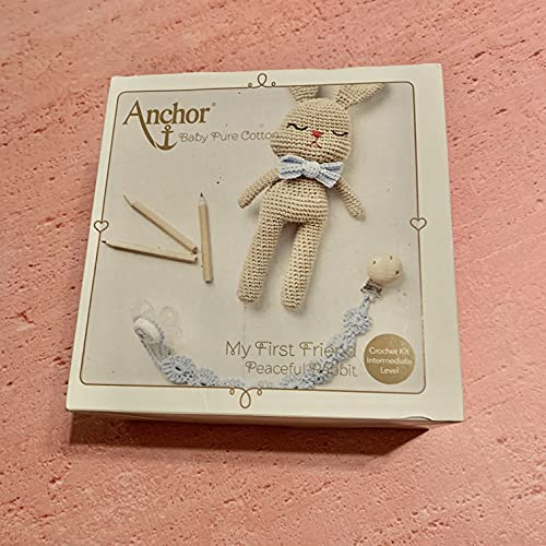 379/5000 Strickset: Baby-Spielzeug aus Reiner Baumwolle und Schnuller. Mein erster Freund - Friedliches Kaninchen: Amigurumi-Kaninchen