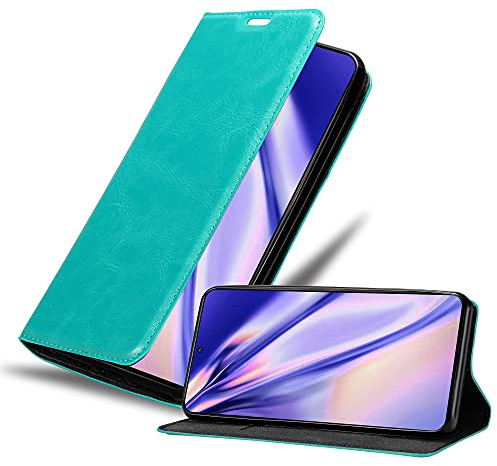 Cadorabo Hülle kompatibel mit Samsung Galaxy S21 5G aus Premium Kunst Leder Flip Klappbare Stoßfeste Magnetische [Standfunktion] [Kartenfächern] Cover Hülle für Galaxy S21 5G Tasche in Türkis