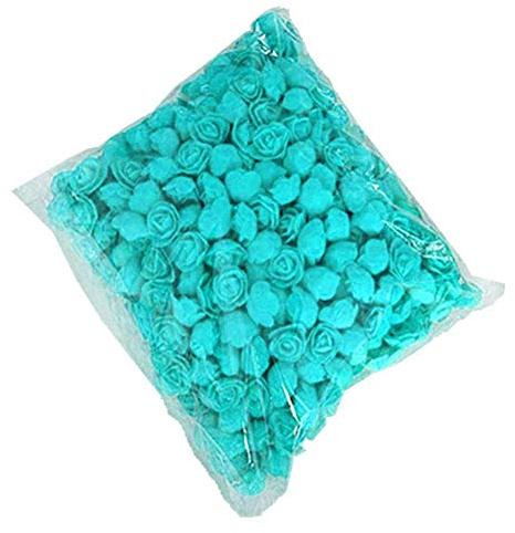 DIY Rose Head, 500 Pcs PE Mousse Rose Tête Fleur Artificielle pour DIY Ours Poupée De Mariage Maison Décor Bleu 500 pièces
