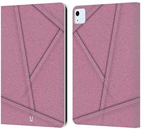 Head Case Designs Rosa Flicken Kollektion - Denim Leder Brieftaschen Handyhülle Hülle Huelle kompatibel mit Apple iPad Air 2020/2022