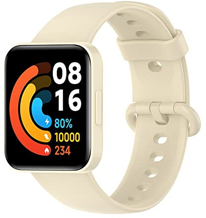 EMMETTBEN Bracelet de montre connectée sport pour RedWatch 2/Watch 2 Lite Global Veion - Bracelet en silicone, ivoire