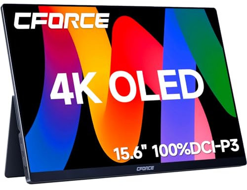 OLED Portable Monitor-15.6'' 4K FHD Laptop Monitor USB C HDMI Computer Display HDR Eye Care External Screen w/Smart Cover for PC Mac Phone Xbox Switch PS5