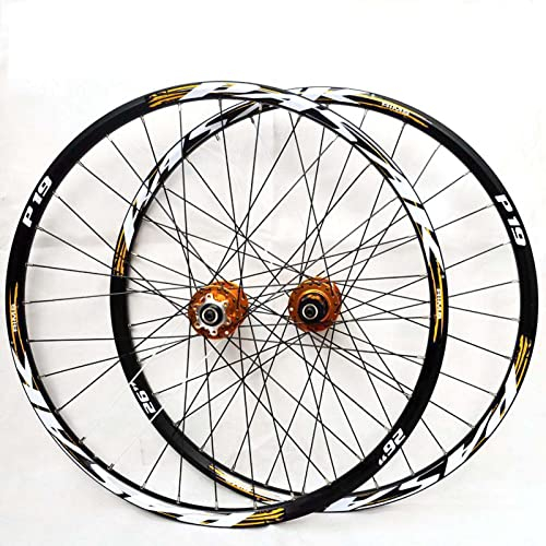 WCYSCORE 26/27.5/29 Mountainbike Laufradsatz, Scheibenbremse, 7-11 Gang Kassettennabe, Golden, 29in
