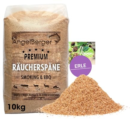 Angel-Berger Räuchermehl Räucherspäne Deluxe 10-15kg Sack Verschiedene Sorten (10kg, Erle Mehl)