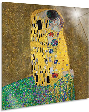 Giallobus - Gemälde - Gustav Klimt - Der Kuss - Acrylglas - 50x50 - Bereit zum Aufhängen - Moderne Gemälde für zu Hause