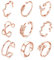 Milacolato 9cs Ringe für Damen,Verstellbare Ringe Set,Herz Stern Mond Schmetterling Blatt Ring Set,Offener Fingerring Daumen Ring Set für Frauen Mädchen Schmuck Roségold